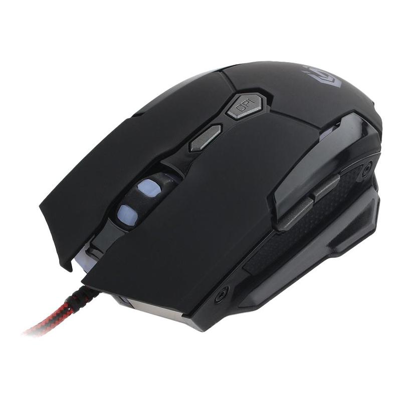 Мышь Gembird игровая , USB, черный, код "Survarium", 5 кнопок+колесо-кнопка+кнопка огонь, 3200 DPI, подсветка 4 цвета, программное обеспечение, кабель тканевый 1.8м MG-600 MG-600