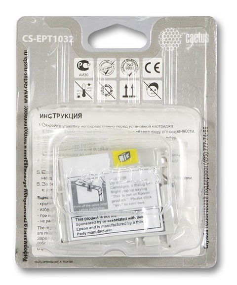 Картридж Cactus струйный CS-EPT1032 голубой для Epson Stylus Office T1100/TX510/TX510fn/TX550/TX550w CS-EPT1032 CS-EPT1032