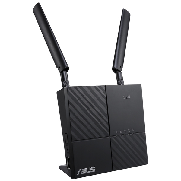 Роутер Asus 4G-AC53U // роутер 802.11b/g/n/ac со встроенным LTE модемом, до 300 + 433Мбит/c, 2,4 + 5 гГц, 2 антенны, USB, GBT LAN ; 90IG04A1-BO3000 4G-AC53U 4G-AC53U