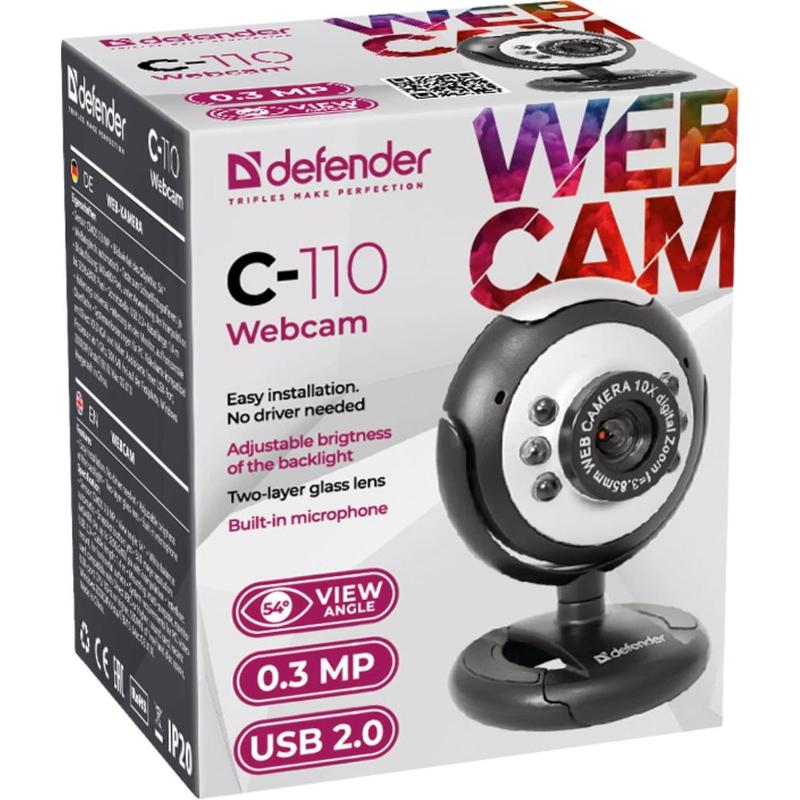 Веб-камера Defender 0,3МПикс C-110 0.3 Мп. 63110 #6