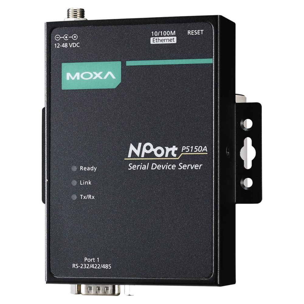 Конвертер MOXA Ethernet сервер последовательных интерфейсов (усовершенствованный), 1xRS-232/422/485, с адаптером питания NPort 5150A NPort 5150A