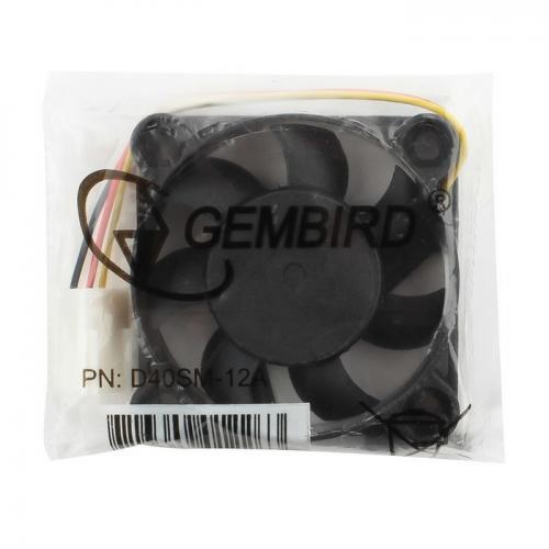 Вентилятор Gembird 40x40x10, втулка, 3 pin, 7см D40SM-12A D40SM-12A #1