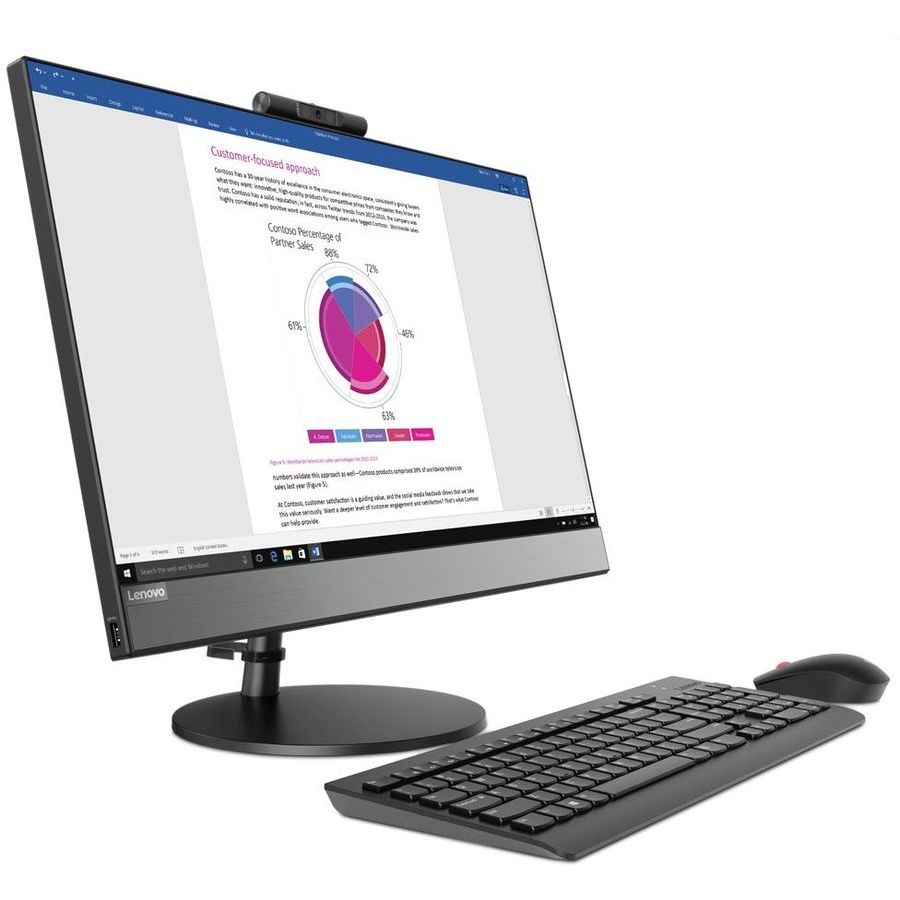 Моноблок Lenovo V530-24ICB 23.8" Full HD i7 8700T (2.4)/8Gb/1Tb 5.4k/UHDG 630/DVDRW/CR/noOS/GbitEth/WiFi/BT/90W/клавиатура/мышь/Cam/черный 1920x1080  10UW003RRU 10UW003RRU