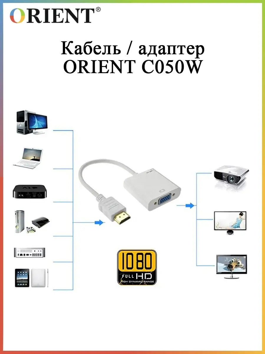 Переходник Orient HDMI - VGA  C050W C050W #3