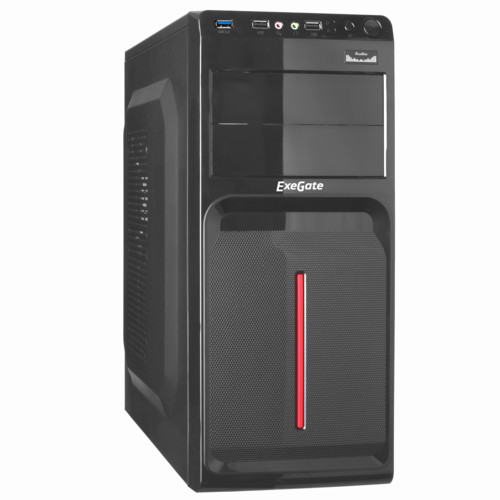 Корпус Exegate Miditower Exegate AB-221 <Black, БП AB400, 80mm, ATX, 3*SATA, USB, Audio> EX247935RUS EX247935RUS