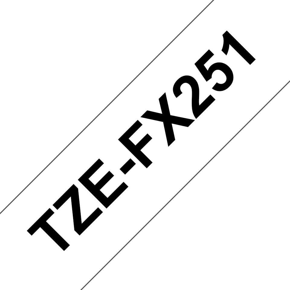 Лента красящая Brother TZEFX251 (24 мм/8м, гибкая для цилиндр.поверхностей, черный текст, белый фон) TZEFX251 TZEFX251