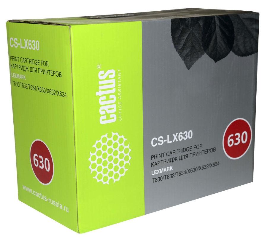 Тонер-картридж Cactus CS-LX630 12A7362 черный для Lexmark T630/T630 VE/T630dn/T630n/T630n VE/T632/T6 CS-LX630 CS-LX630