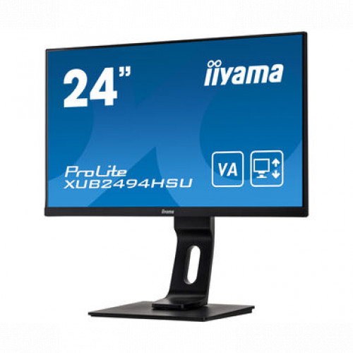 Монитор Iiyama 23,8" ProLite 1920x1080@75Гц VA LED 16:9 3ms VGA HDMI DP 2*USB2.0 80M:1 3000:1 178/178 250cd HAS Pivot Tilt Speakers Black XUB2494HSU-B1 XUB2494HSU-B1 #1