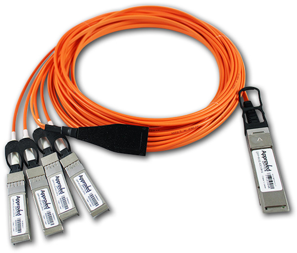 Кабель AOC QSFP-4X10G-AOC10M 40GBase QSFP to 4 SFP+ Active Optical Breakout Cable Cisco-compat. 10M QSFP-4X10G-AOC10M