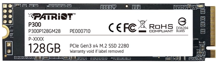 Твердотельный накопитель Patriot PCI-E x4 128Gb P300P128GM28 P300 M.2 2280 P300P128GM28 P300P128GM28