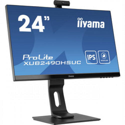 Монитор IIYAMA 23.8" ProLite черный IPS LED 4ms 16:9 HDMI M/M Cam матовая HAS Pivot 1000:1 250cd 178гр/178гр 1920x1080 D-Sub DisplayPort FHD USB 5.1кг XUB2490HSUC-B1 XUB2490HSUC-B1