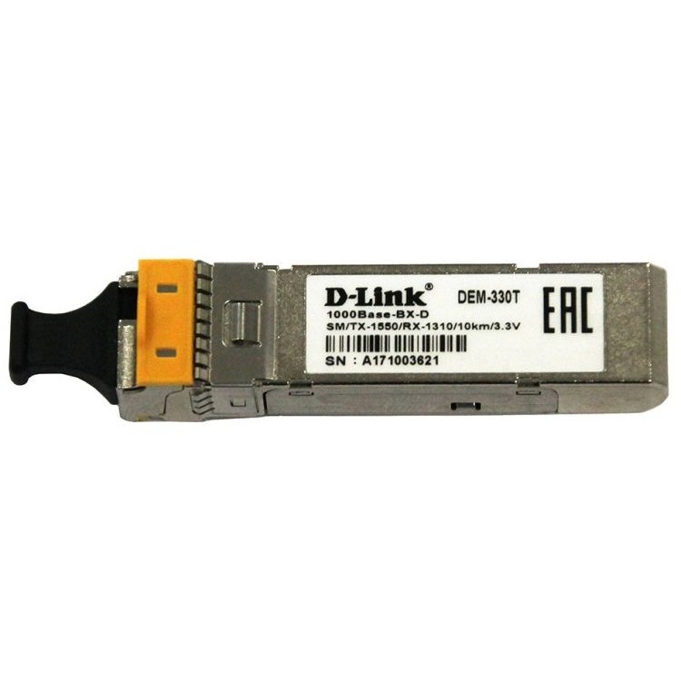 Трансивер D-Link WDM SFP Transceiver with 1 1000Base-BX-D port 330T/10KM/A1A 330T/10KM/A1A