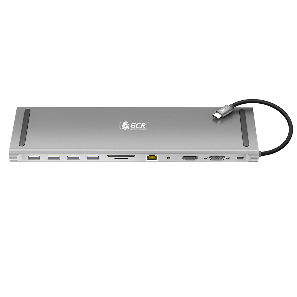 Док станция GCR 11 в 1 Multiport Aluminum Type C 3.1 на USB 3.0 + 3 x USB 2.0 + Type C PD + HDMI 2.0 + VGA + SD/MicroSD + audio 3.5mm jack  GCR-54220 GCR-54220 #7