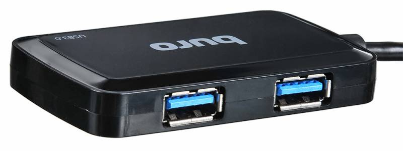 Концентратор USB 3.0 Buro BU-HUB4-U3.0-S 4порт. черный (BU-HUB4-U3.0-S) BU-HUB4-U3.0-S