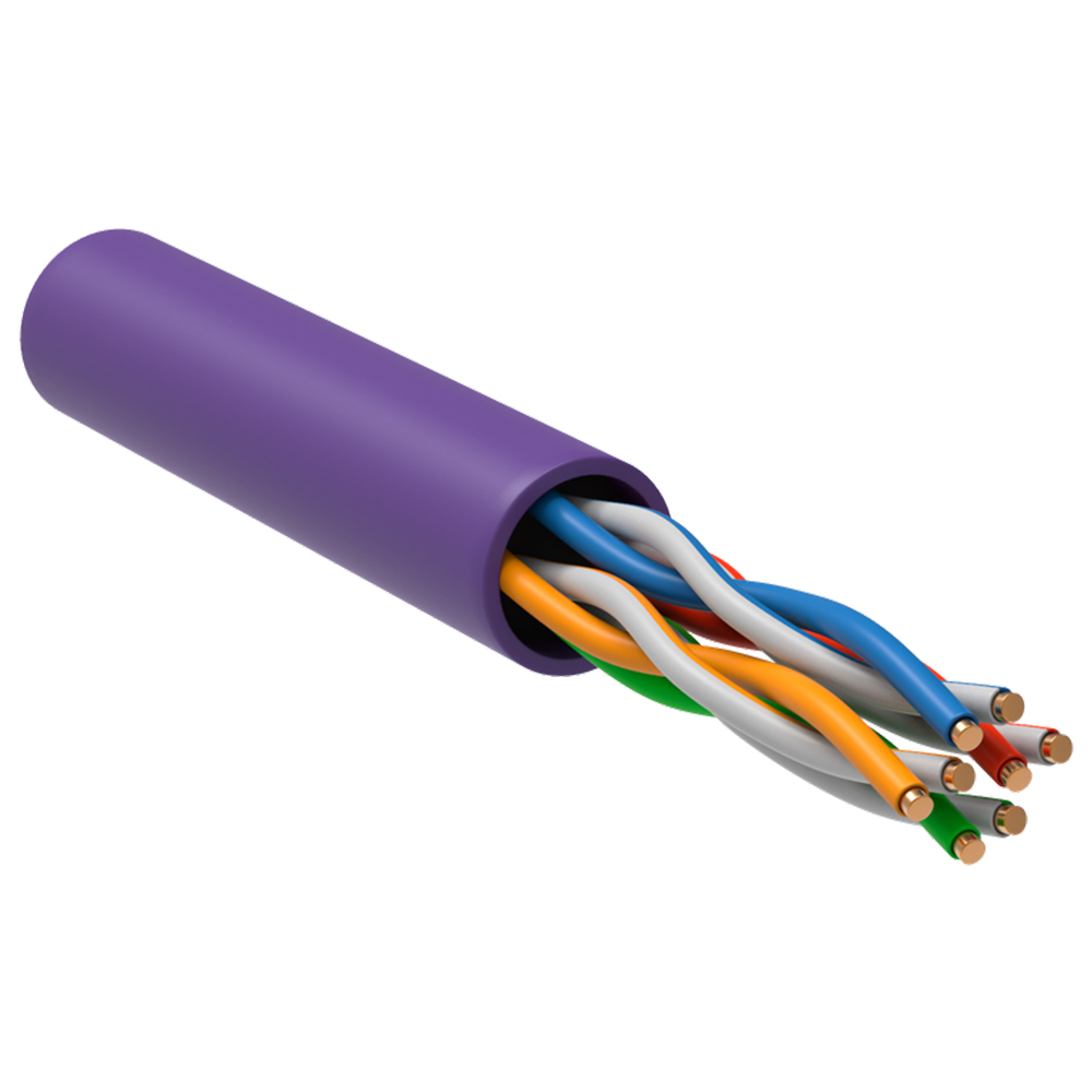 Витая пара ITK U/UTP кат.5E 4х2х24AWG LSZH фиолетовый (305м) LC1-C5E04-126 LC1-C5E04-126