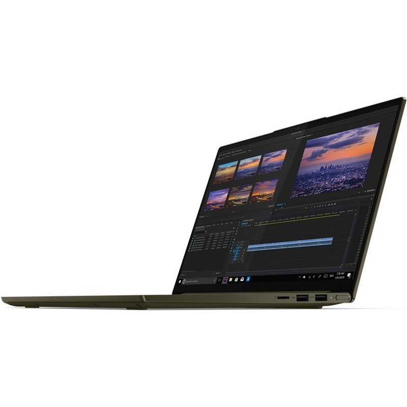 Ноутбук Lenovo Yoga Slim7 14IIL05 14"(1920x1080 IPS)/Intel Core i5 1035G4(1.1Ghz)/8192Mb/256SSDGb/noDVD/Int:Intel Iris Plus/Cam/BT/WiFi/60WHr/war 1y/1.4kg/green/W10 82A10082RU 82A10082RU