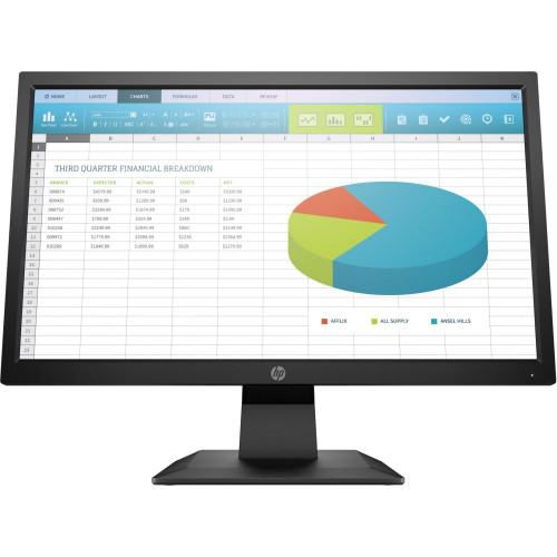 Монитор HP 19.5" P204v Monitor 1600x900, 16:9, TN, 200 cd/m2, 600:1, 5ms, 90°/50°, VGA, HDMI, tilt, 60 Hz, Black 5RD66AA 5RD66AA #1
