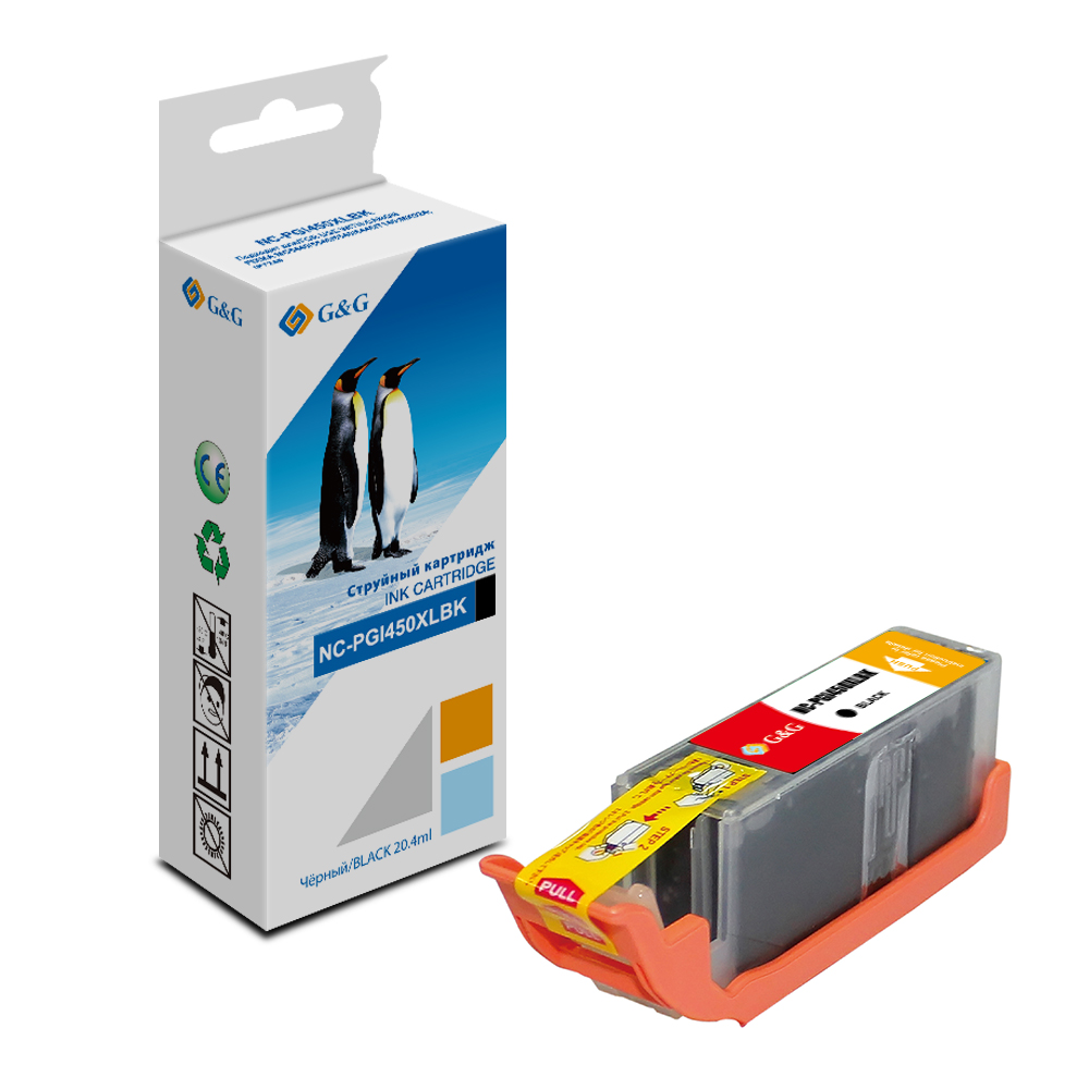 Картридж G&G струйный черный для Canon Pixma IP7240 MG5440/6340 NC-PGI-450XLBK NC-PGI-450XLBK