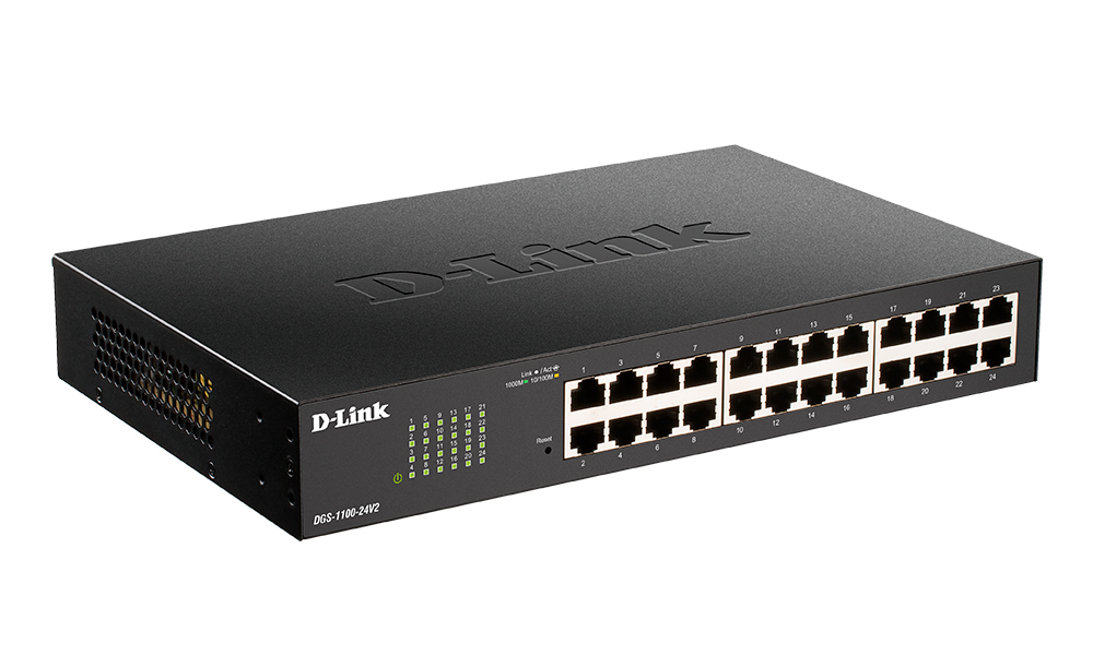 Коммутатор D-Link L2 Smart Switch with 24 10/100/1000Base-T ports DGS-1100-24V2/A1A DGS-1100-24V2/A1A