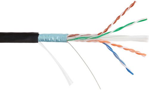 Кабель NIKOLAN F/UTP 4 пары, Кат.6 (Класс E), тест ISO/IEC, 250МГц, 23AWG (0,57мм), внеш, PE до -60С, черный, 305м NKL 4740B-BK NKL 4740B-BK
