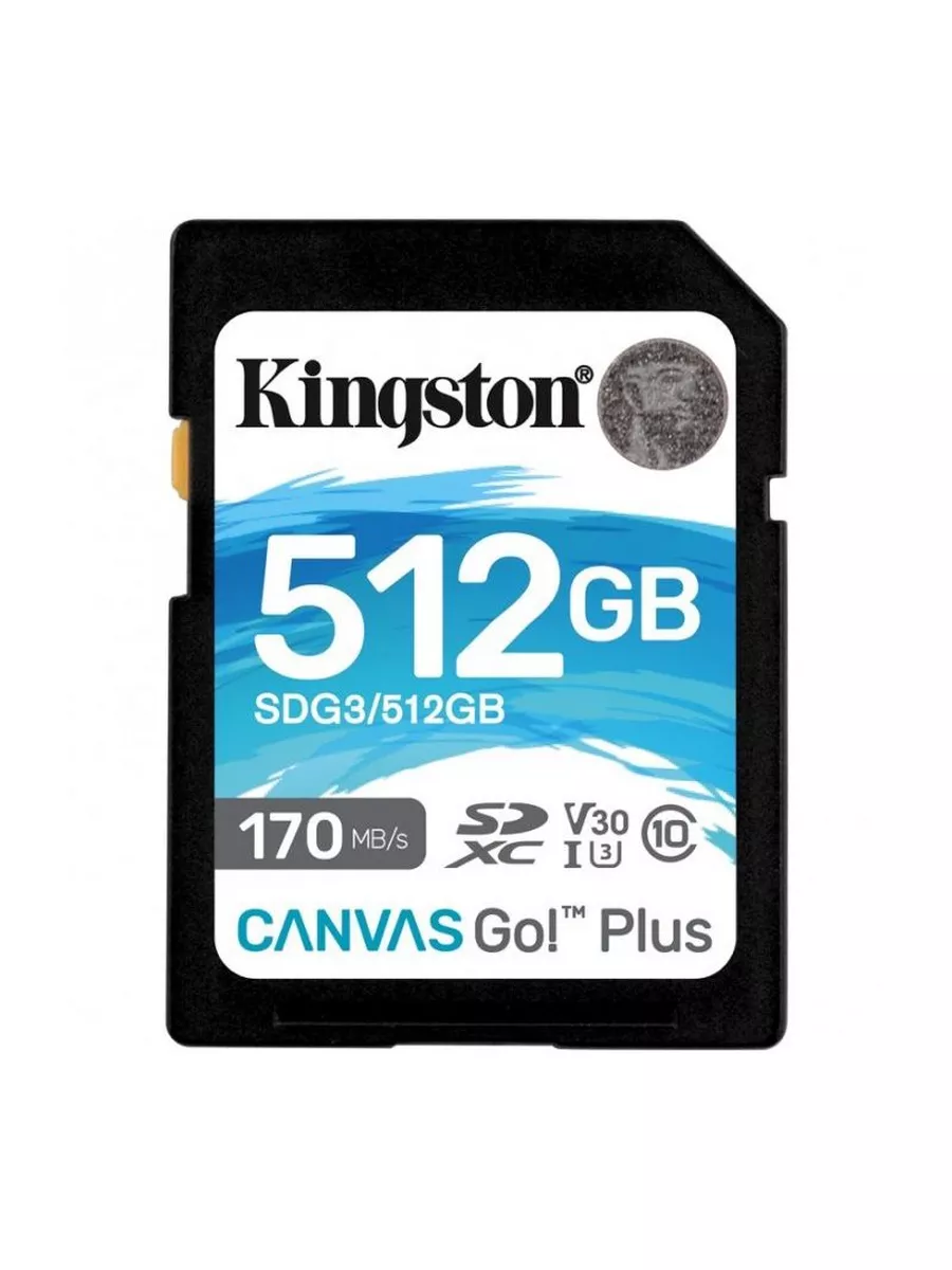 Карта памяти Kingston SDG3/512GB 512GB,SDXC,Class 10,UHS-I,U3,V30,Canvas Go Plus,170MB/s SDG3/512GB SDG3/512GB