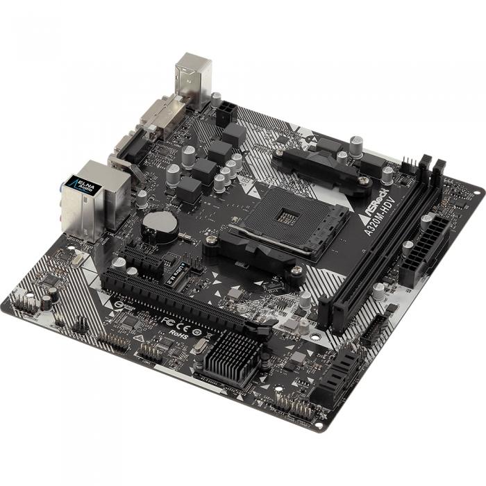 Материнская плата ASRock , Socket AM4, AMD A320, 2xDDR4-2667, D-SUB+DVI-D+HDMI, 1xPCI-Ex16, 1xPCI-Ex1, 4xSATA3(RAID 0/1/10), 1xM.2, 8 Ch Audio, GLan, (2+4)xUSB2.0, (4+2)xUSB3.1, 1xPS/2, mATX, RTL, {20) A320M-HDV R4.0 A320M-HDV R4.0