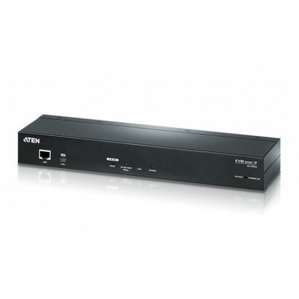 KVM переключатель ATEN Удлинитель, KVM+RS232+PDU USB/PS2, управление по IP, Rackmount/Desktop, 10/100 Base-T, с KVM-шнуром USB 1.2м., TCP/IP, (Virtual Media;WIN98SE/ME/2000/  KN1000A-AX-G KN1000A-AX-G