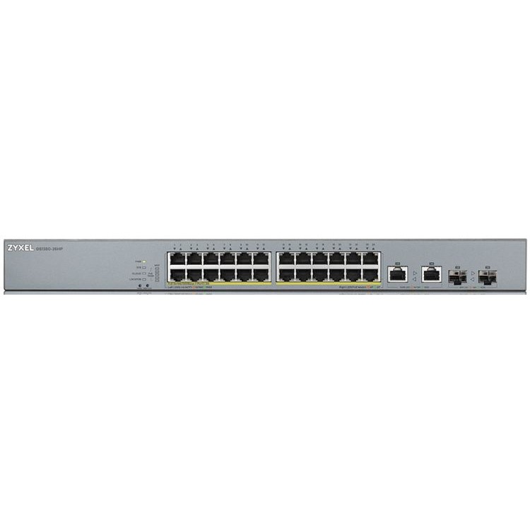 Коммутатор Zyxel GS1350-26HP L2 PoE + switch for IP cameras, 24xGE PoE +, 2xCombo (SFP / RJ-45), PoE budget 375 W, power transfer distance up to 250 m, auto-relo GS1350-26HP-EU0101F GS1350-26HP-EU0101F #4