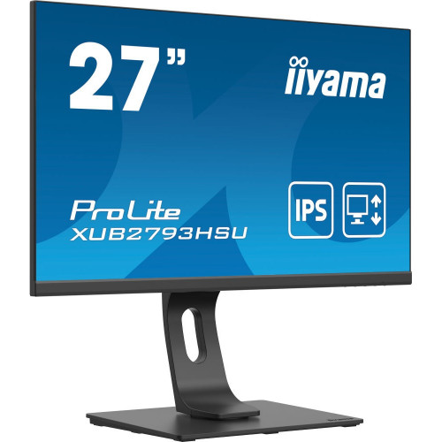 Монитор IIYAMA 27" ProLite 1920x1080@75Гц IPS LED 16:9 4ms VGA HDMI DP 2*USB3.0 80M:1 1000:1 178/178 300cd HAS Pivot Tilt Swivel Speakers Black XUB2793HSU-B4 XUB2793HSU-B4