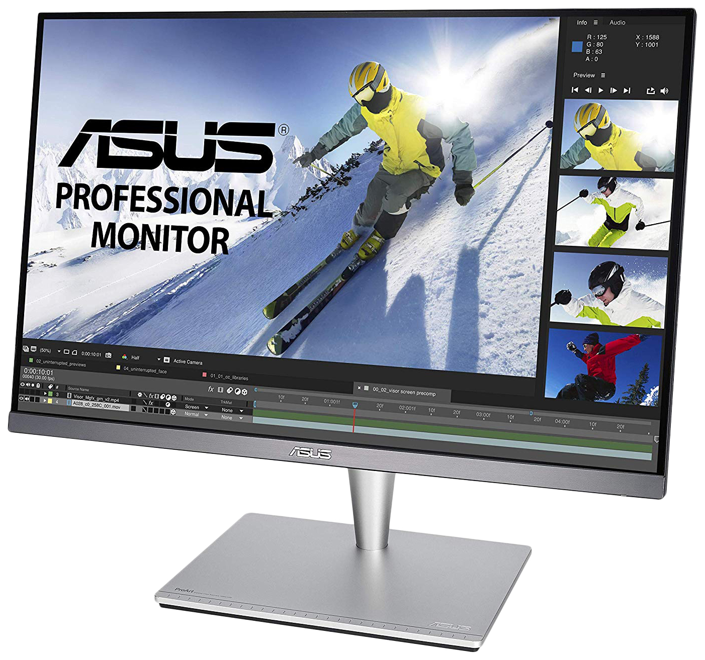 Монитор ASUS 24.1" PA24AC Wide LED IPS monitor, 16:10, 1920x1200, 5ms(GTG), 400 cd/m2, 10M :1, 178°(H), 178°(V), 100% sRGB, △E< 2, DisplayHDR 400, DP 90LM04B0-B01370 90LM04B0-B01370