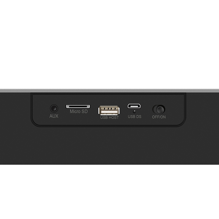 Портативная колонка Sven PS-190, черный-серебро, 2.0, мощность 2x5 Вт (RMS), Bluetooth, FM, USB, microSD, LED-дисплей, часы, будильник, встроенный аккумулятор) SV-015909 SV-015909