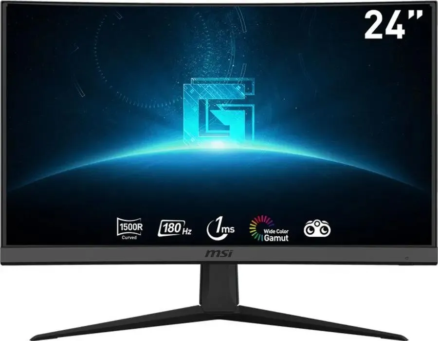 Монитор MSI G24C6 E2 23,6" 16:9 FHD(1920x1080) VA Curve 1500R,1ms(MPRT), 3000:1, 100M:1, 250nit, 178/178, 2xHDMI 2.0b, DP 1.2a, Tilt,VESA,180Hz,Black,1y w-ty 9S6-3BA01T-062 9S6-3BA01T-062