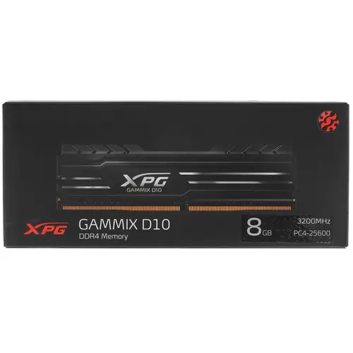 Модуль памяти ADATA 8GB DDR4 3200 DIMM XPG GAMMIX D10 Black Gaming Memory Non-ECC, CL16, 1.35V, 1024x8, RTL (774794) AX4U320038G16A-SB10 AX4U320038G16A-SB10