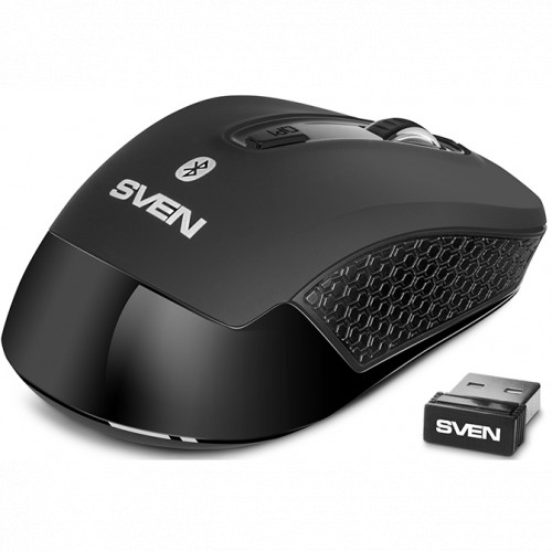 Беспроводная мышь Sven RX-575SW чёрная (бесш. кл., Bluetooth, 2,4 GHz, 3+1кл. 800-1600DPI, блист.) SV-017958 SV-017958 #1