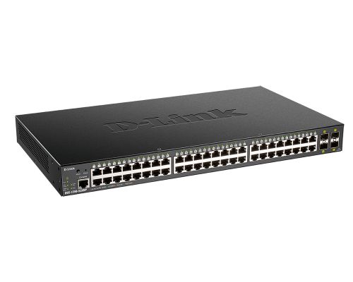 Коммутатор D-Link L2 Smart Switch with 48 10/100/1000Base-T ports and 4 10GBase-X SFP+ ports (48 PoE ports 802.3af/802.3at (30 W), PoE Budget 370W) DGS-1250-52XMP/A1A DGS-1250-52XMP/A1A