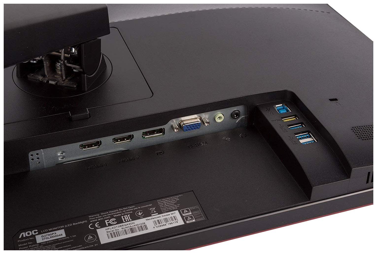 Монитор AOC 27" 1920x1080 144hz TN LED 16:9 1ms D-Sub 2*HDMI DP 50M:1 4*USB 3.0 170/160 400cd Speakers HAS Pivot Swiwel Tilt Black/Red G2790PX G2790PX
