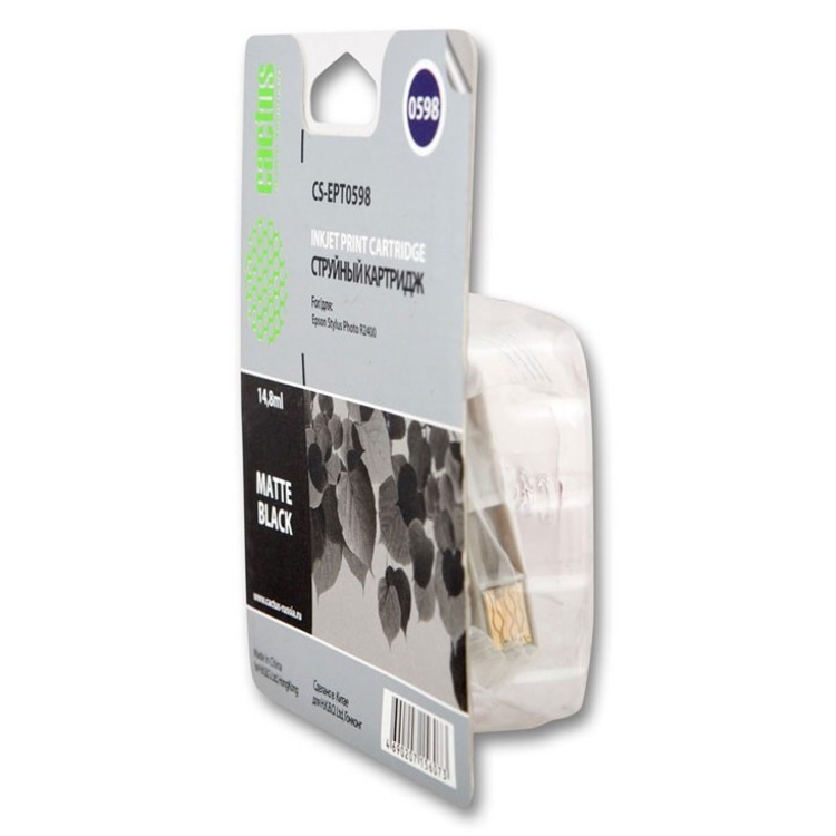 Картридж Cactus струйный CS-EPT0598 черный матовый для Epson Stylus Photo R2400 (14.8мл) CS-EPT0598 CS-EPT0598