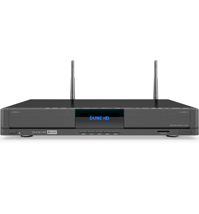 Медиаплеер 4K Dune HD TV-706WTZ "Duo 4K": 4K UltraHD, ESS Sabre DAC, 3xUSB2.0, 2xHDD SATA 3.5", SD-reader, DVB-T2/C, LAN 1000Mb/s, WiFi 802.11ac, Z-Wave, HDMI 1.4, S/PDIF, Remote Control DUNE HD Duo 4K