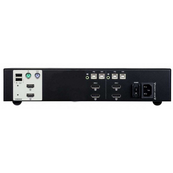 KVM-переключатель ATEN электрон,, KVM+Audio+USB 2,0,  1 user PS/2USB+2xDP =>  2 cpu USB+2xDP, без шнуров, 3840x2160 30Hz, настол,, исп,стандарт,шнуры, без OSD, некаскад,, (DisplayPort ver 1,1) CS1142DP-AT-G CS1142DP-AT-G