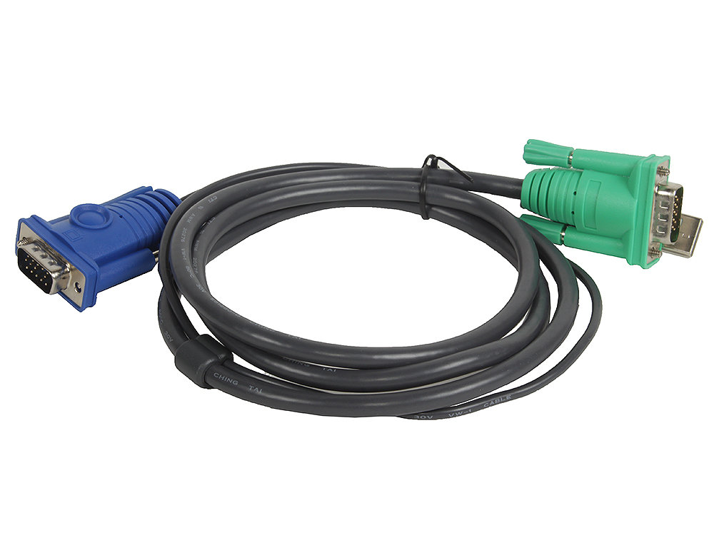 Кабель ATEN интерфейсный монитор+клавиатура+мышь USB, SPHD15=>HD DB15+USB A-Тип, Male-2xMale, 1.8 метр 2L-5202UP 2L-5202UP