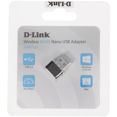 Адаптер D-Link Wireless N300 USB Adapter DWA-131/F1A DWA-131/F1A