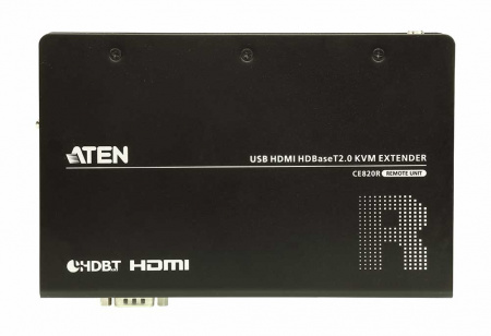 Удлинитель-передатчик ATEN KVM USB, HDMI+KBD&MOUSE USB+AUDIO+RS232, 100 метр,, 1xUTP Cat5e/HDBaseT, HDMI+2MINIJACK+DB9+3xUSB A-тип, Female, ~, DC 5,3V, (макс,разр,4096x2160/3840x2160 60Hz 4:2:0/30Hz 4:4:4) CE820R-AT-G CE820R-AT-G