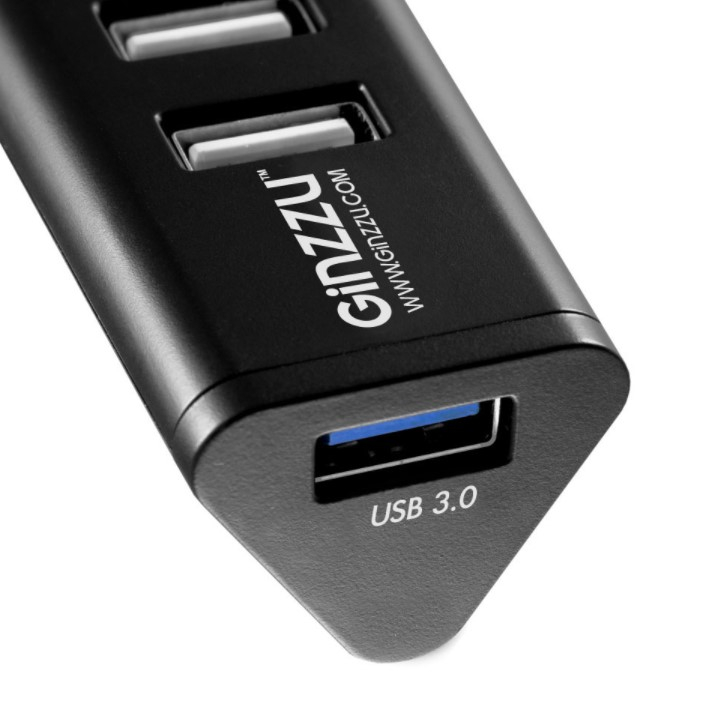 Концентратор USB 3.0 / 2.0 Ginzzu GR-315UAB 7 портов (1xUSB3.0+6xUSB2.0)+adp GR-315UAB