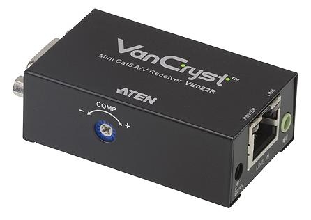 Удлинитель ATEN VGA/SVGA+AUDIO, 150 м., 1xUTP Cat5e, HD-DB15+MINI JACK, M+F>F, со шнурами VGA 0.35м/AUDIO 0.4м VE022-AT-G VE022-AT-G