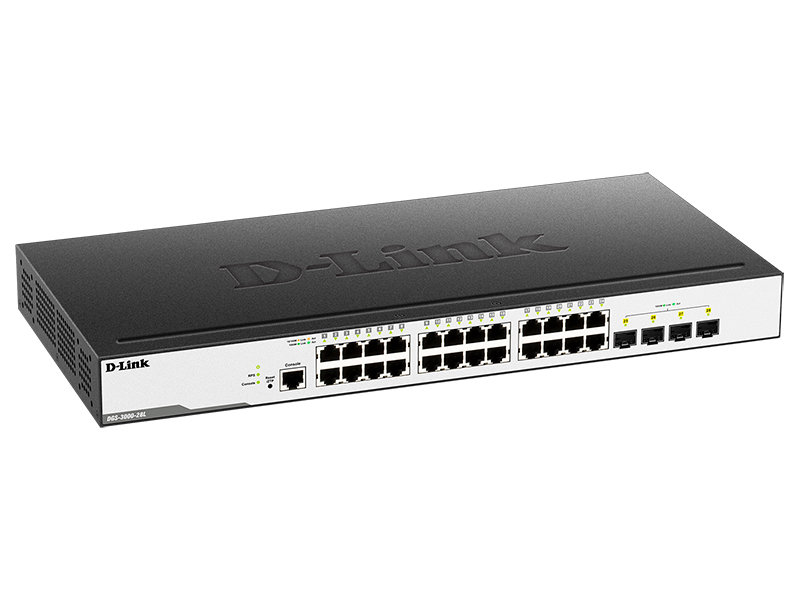 Коммутатор D-Link L2 Managed Switch with 24 10/100/1000Base-T ports and 4 1000Base-X SFP ports DGS-3000-28L/B1A DGS-3000-28L/B1A
