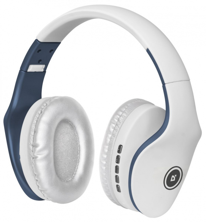 Гарнитура Defender беспроводная FreeMotion B525 белый+синий, Bluetooth 63526 63526