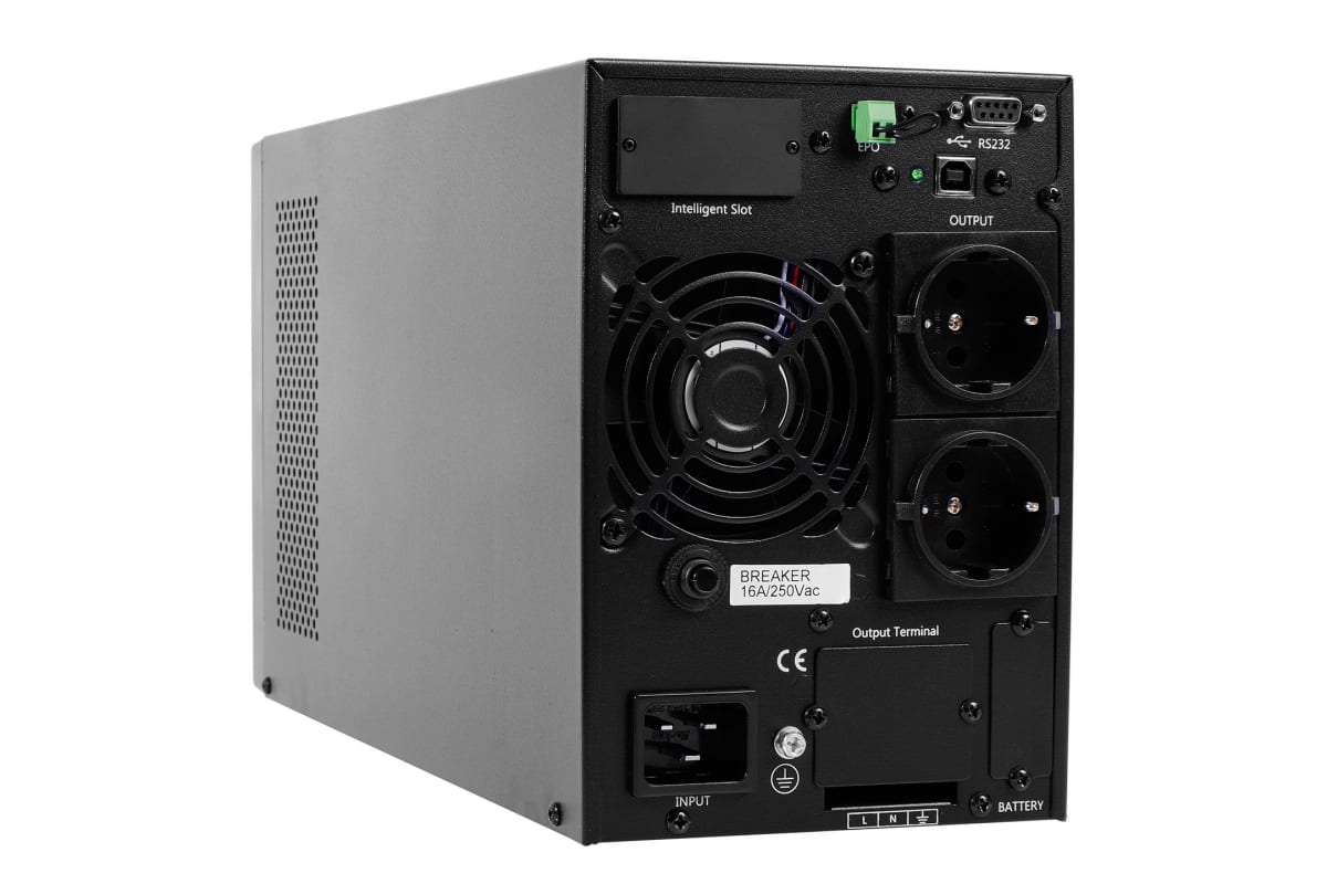 Источник бесперебойного питания Powerman LCD, dual conversion, 2000VA, 1600W, 3 eurosockets with backup power, USB, RS232, SNMP slot POWERMAN Online 2000 Plus POWERMAN Online 2000 Plus