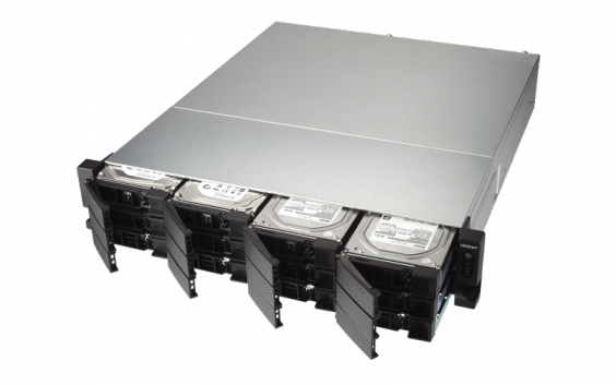 Сетевой RAID-накопитель QNAP 12xHDD, 2x10 GbE SFP+, 2 слота M.2 SSD, 19", 1 блок питания. AMD RX-421ND 2,1 ГГц (до 3,4 ГГц ), 8 Г TS-1273U-8G TS-1273U-8G #1