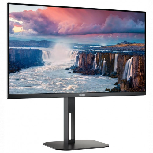Монитор AOC 27" Q27V5C 2560x1440@75Гц IPS W-LED 16:9 4(1)ms HDMI DP USB-C 3.2 4*USB 3.2 20M:1 178/178 1000:1 300cd HAS Pivot Tilt Swivel Speakers Black Q27V5C/BK Q27V5C/BK