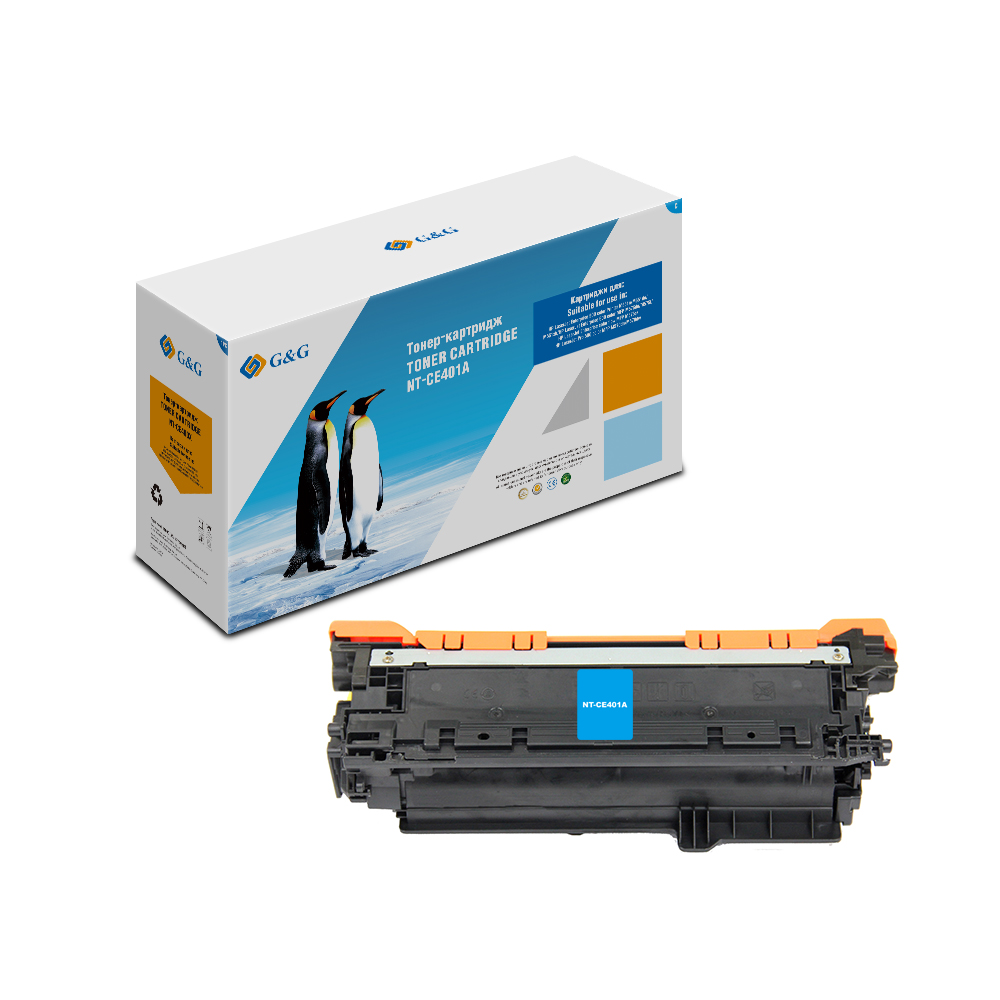 Тонер-картридж G&G голубой для HP LaserJet Enterprise 500 color M551 (6000 стр) NT-CE401A NT-CE401A